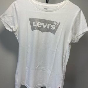 Levi’s Sparkly Logo White Shirt